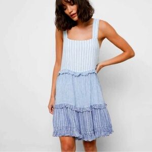 Rails Sandy tiered coastal colors linen mini dress